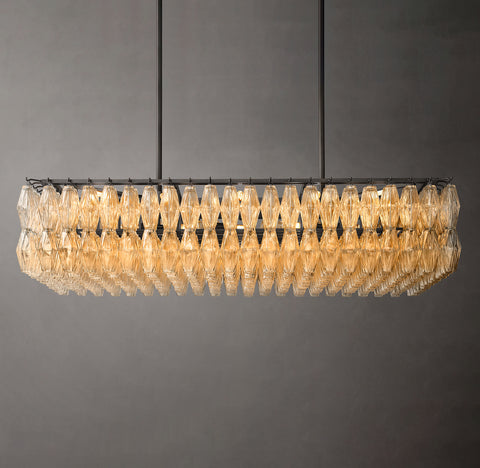 Chiara 54" Clear Glass Rectangular Chandelier | CIRC