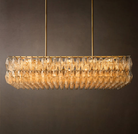 Chiara 54" Clear Glass Rectangular Chandelier | CIRC