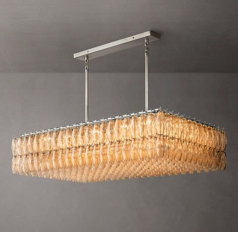Chiara 54" Clear Glass Rectangular Chandelier | CIRC