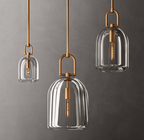Botanist Cloche Pendant – Handcrafted Crystal Glass & Solid Brass Lighting