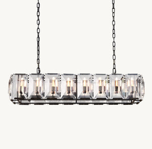 Harlow Crystal Rectangular Chandelier 54" – Iron LED