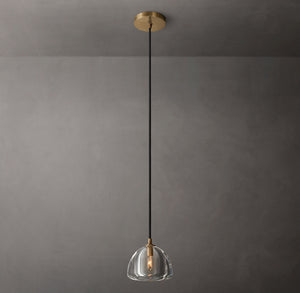 Hemisphere Pendant Light – Solid Brass Crystal Design