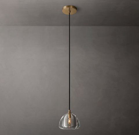 Hemisphere Pendant Light – Solid Brass Crystal Design