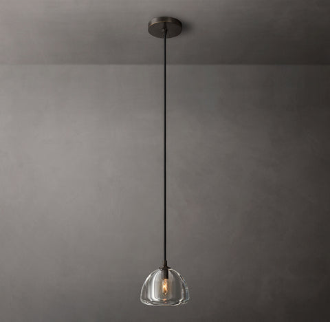Hemisphere Pendant Light – Solid Brass Crystal Design
