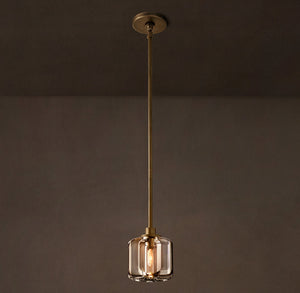 Demaret Pendant – K9 Crystal & Steel Light