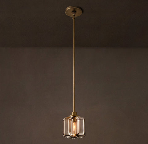 Demaret Pendant – K9 Crystal & Steel Light