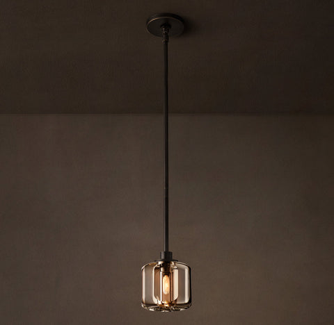 Demaret Pendant – K9 Crystal & Steel Light