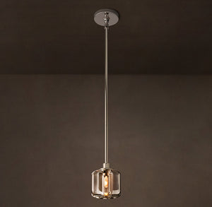 Demaret Pendant – K9 Crystal & Steel Light