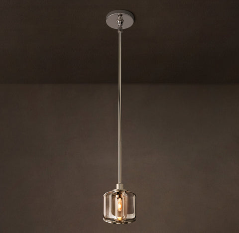 Demaret Pendant – K9 Crystal & Steel Light