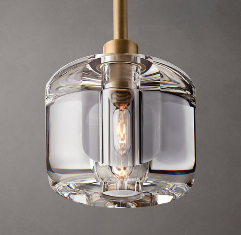 Demaret Pendant – K9 Crystal & Steel Light