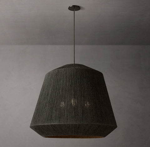 Ceva Cloche Pendant – Natural Jute Chandelier