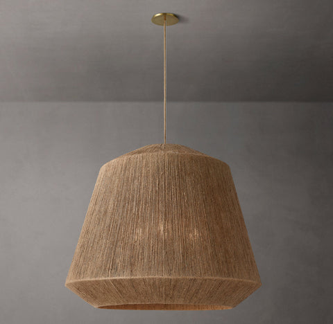 Ceva Cloche Pendant – Natural Jute Chandelier
