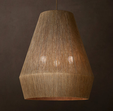 Ceva Funnel Pendant – Natural Jute Chandelier