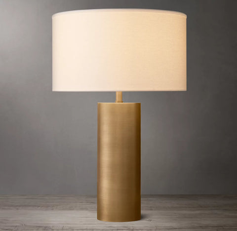 Sarezzo Metal Cylindrical Table Lamp | Precision Solid Brass Lighting