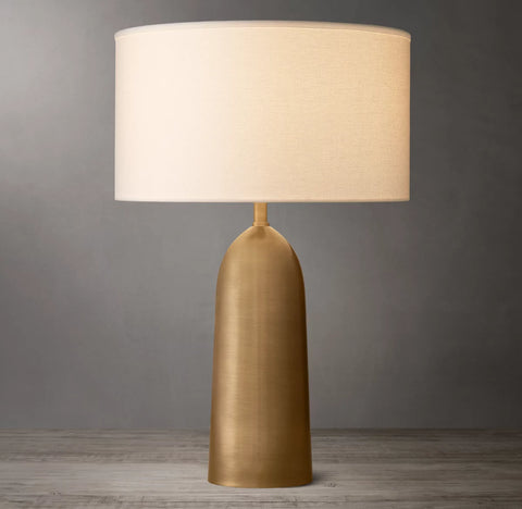 Sarezzo Metal Tapered Table Lamp | Hand-Turned Solid Brass Lighting