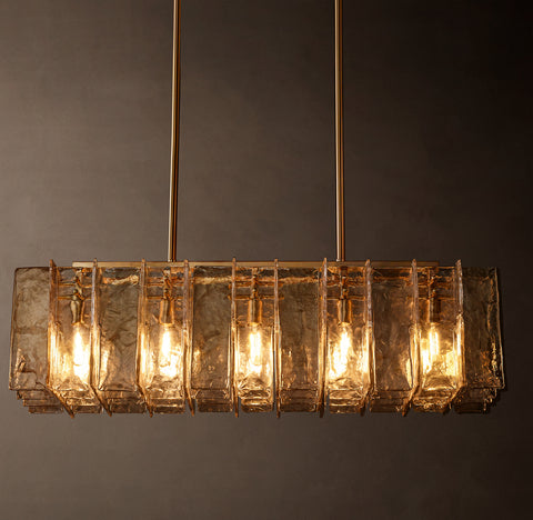 Lattice Smoke Glass 49" Linear Chandelier | CIRC