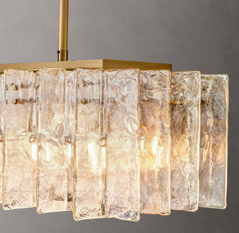Lattice Smoke Glass 67" Linear Chandelier | CIRC