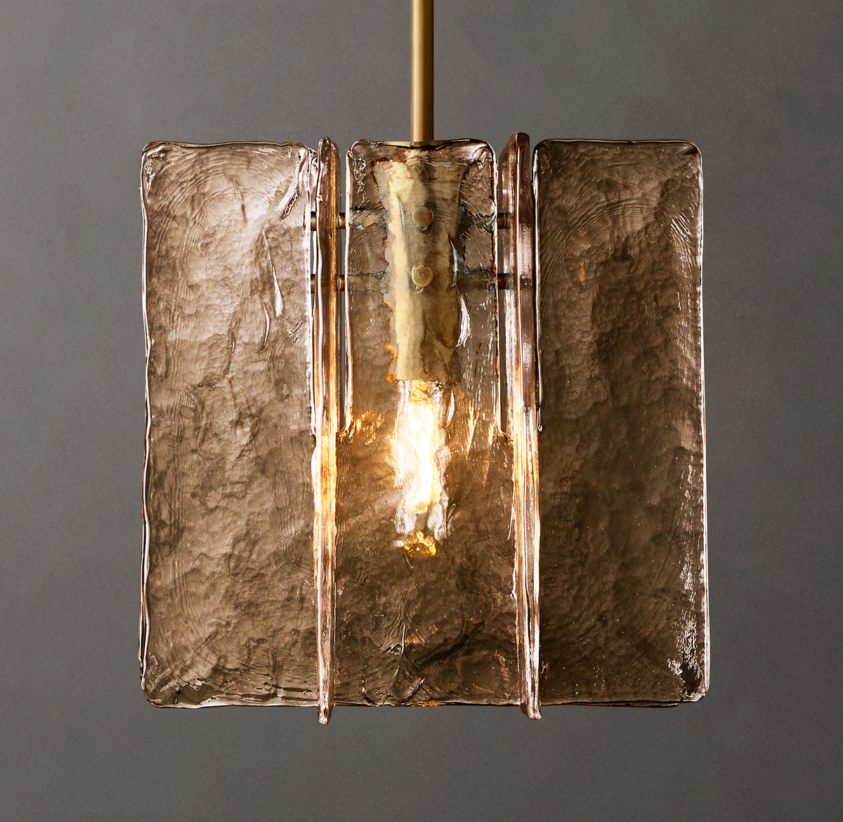 Lattice Smoke Glass Pendant Light