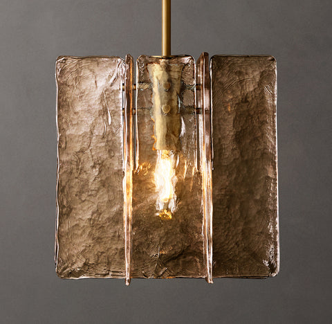 Lattice Smoke Glass Pendant Light