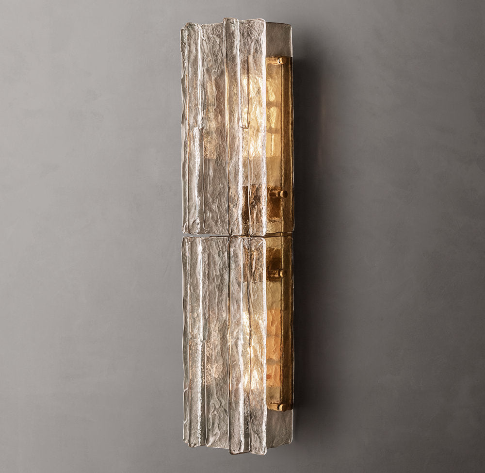 Lattice Smoke Glass Sconce 30"