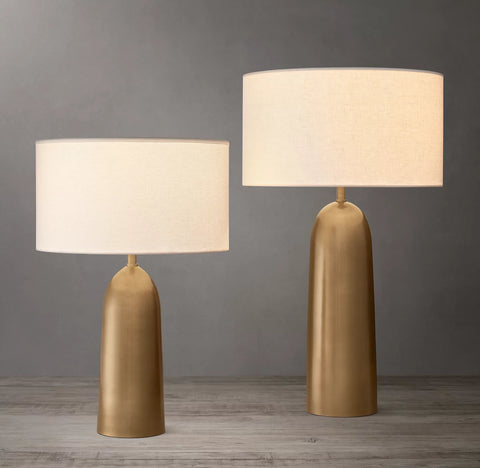 Sarezzo Metal Tapered Table Lamp | Hand-Turned Solid Brass Lighting