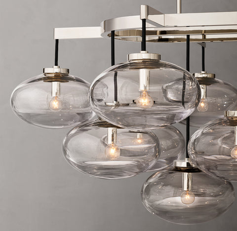Cabrette 54" Clear Glass Linear Chandelier – Modern Luxury | CIRC