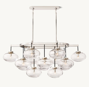 Cabrette 54" Clear Glass Linear Chandelier – Modern Luxury | CIRC