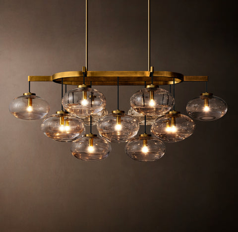 Cabrette 54" Clear Glass Linear Chandelier – Modern Luxury | CIRC
