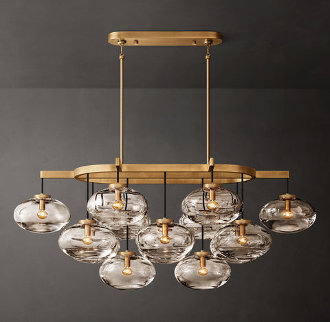 Cabrette 54" Clear Glass Linear Chandelier – Modern Luxury | CIRC