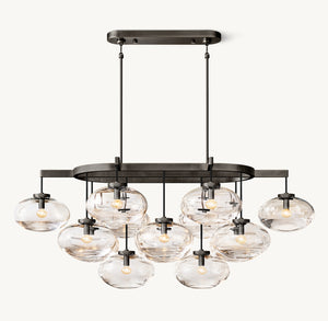 Cabrette 54" Clear Glass Linear Chandelier – Modern Luxury | CIRC