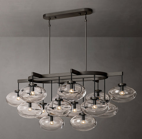 Cabrette 54" Clear Glass Linear Chandelier – Modern Luxury | CIRC