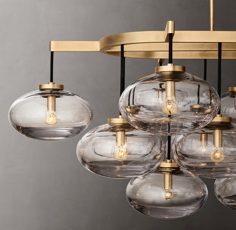 Cabrette 72" Clear Glass Linear Chandelier – Modern Luxury | CIRC