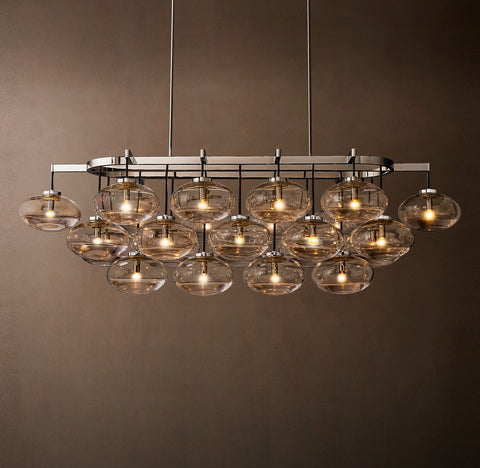 Cabrette 72" Clear Glass Linear Chandelier – Modern Luxury | CIRC
