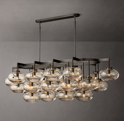 Cabrette 72" Clear Glass Linear Chandelier – Modern Luxury | CIRC