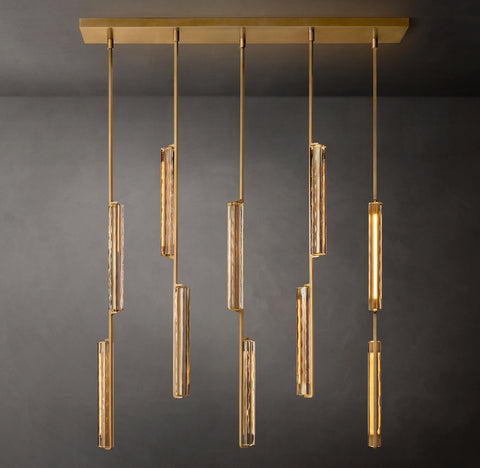 Audubon Crystal Linear Chandelier – Brass LED