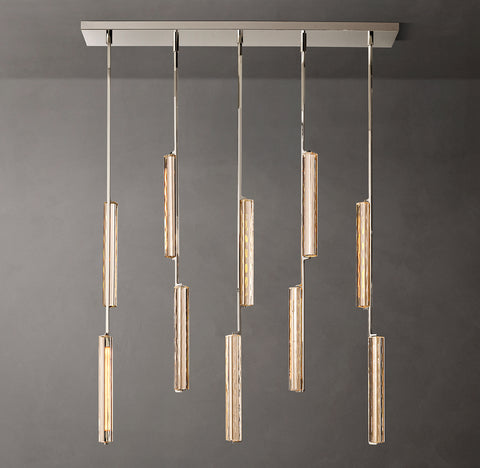 Audubon Crystal Linear Chandelier – Brass LED