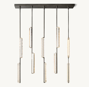 Audubon Crystal Linear Chandelier – Brass LED