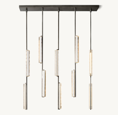 Audubon Crystal Linear Chandelier – Brass LED