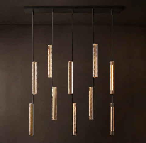 Audubon Crystal Linear Chandelier – Brass LED