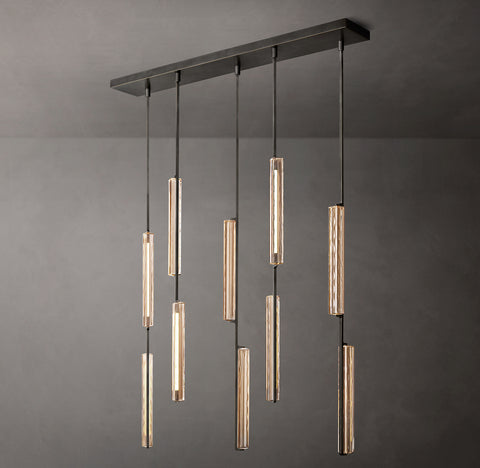 Audubon Crystal Linear Chandelier – Brass LED