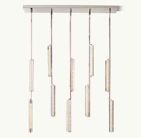 Audubon Crystal Linear Chandelier – Brass LED