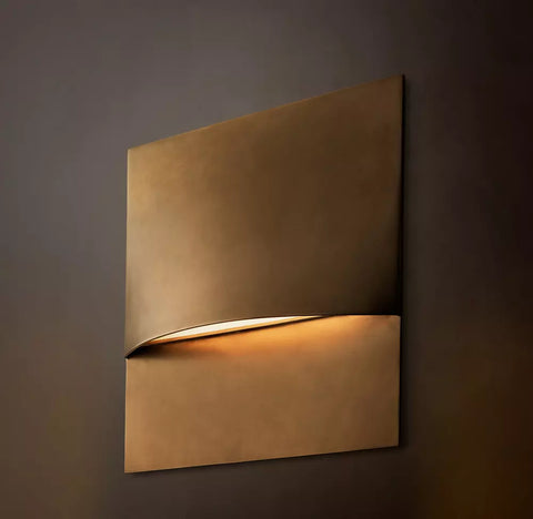 Taza Square Sconce | Modern Brass LED Wall Light