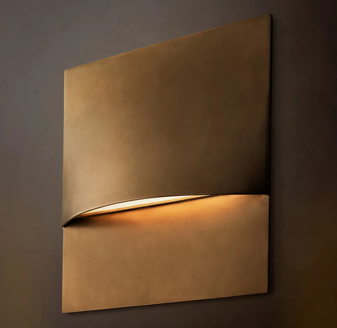 Taza Square Sconce | Modern Brass LED Wall Light