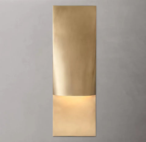Taza Vertical Rectangular Sconce | Modern Brass LED Wall Light