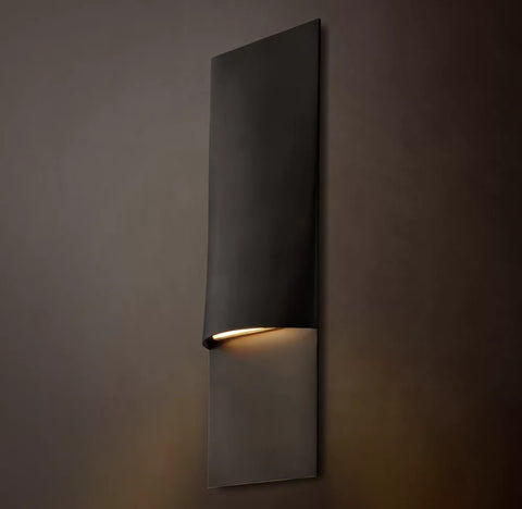 Taza Vertical Rectangular Sconce | Modern Brass LED Wall Light