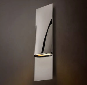 Taza Vertical Rectangular Sconce | Modern Brass LED Wall Light