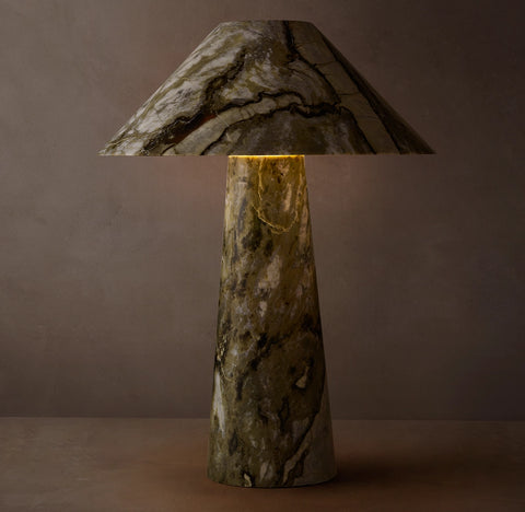 Mycena Round Stone Table Lamp | Luxury Natural Stone Lighting