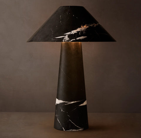 Mycena Round Stone Table Lamp | Luxury Natural Stone Lighting