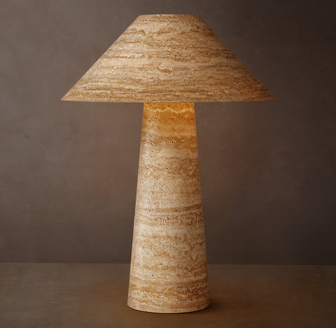 Mycena Round Stone Table Lamp | Luxury Natural Stone Lighting