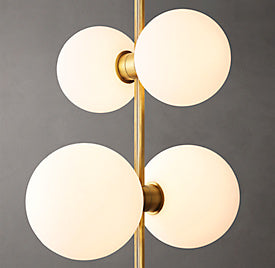 Modern Rail Pendant Light – Brass & Milk Glass